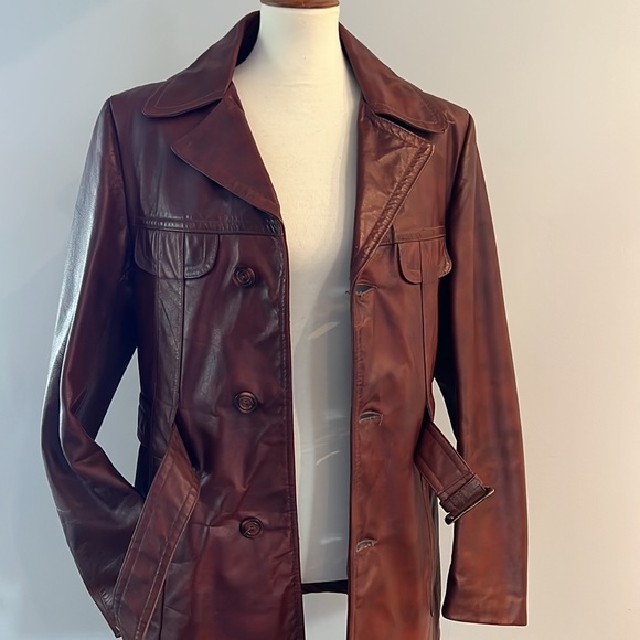 Victoria leather 60’s jacket belted vintage good condition with removable liner - Picture 11 of 15